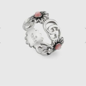 Authentic Gucci DOUBLE G MOTHER OF PEARL RING